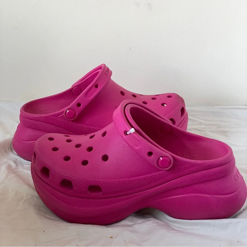 Crocs Classic Bae Clog BarbieCore Pink Platform Womens Festival Cartoon Comicon
